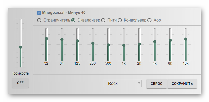 Расширение Эквалайзер для Chrome для браузера